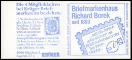 22Ii MH BuS Krüger/Borek Buchdruck Variante B - Postfrisch - 1971-2000