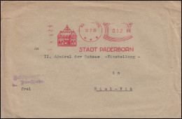 AFS Stadt Paderborn 30.7.35 Rathaus / BS Polizeibehörde, Brief Nach Kiel-Wik - Politie En Rijkswacht