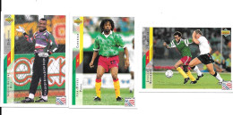 EH24 - CARTES UPPER DECK USA 94 - CAMEROUN - JOSEPH ANTOINE BELL - JEAN CLAUDE PAGAL - CYRILLE MAKANAKY - Trading-Karten