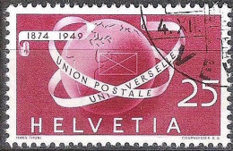 Schweiz Suisse 1949: "75 Jahre UPU" (25c Globus) Zu 295 Mi 523 Yv 475 VEVEY 4.XII.49 JOURNÉE TIMBRE (Zumstein CHF 10.00) - Gebraucht