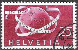 Schweiz Suisse 1949: "75 Jahre UPU" (25c Globus) Zu 295 Mi 523 Yv 475 O BILLENS 22.?.49 FRIBOURG (Zumstein CHF 10.00) - Oblitérés