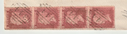 Grande Bretagne - 1 Penny X 4.  Rouge. 1862  Sur  Enveloppe. - Covers & Documents