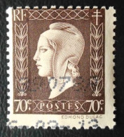 687 France 1945 Oblitéré Marianne De Dulac 70c Brun Lilas - Usados