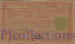 PHILIPPINES 1 PESO 1944 PICK S673 AU EMERGENCY BANKNOTE - Philippinen