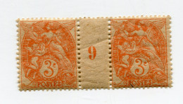 FRANCE N°109  ** TYPE BLANC IB EN PAIRE AVEC MILLESIME 9 ( 1919 ) PAPIER GC - Millésimes