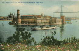 CPA - MARSEILLE - LE FORT SAINT-JEAN ET ENTREE DU VIEUX-PORT (IMPECCABLE) - Joliette, Zona Portuaria