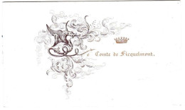 Belgique, "Carte Porcelaine" Porseleinkaart, Carte De Visite , Le Comte De Ficquelmont, 80x47mm - Cartoline Porcellana