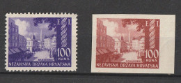 CROATIA CROAZIA MNH ** MICH. 81 BANJA LUKA EXIBIT NORMAL + COLOR PROOF - Croazia