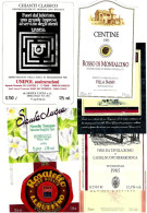 ITALIA ITALY - 15 Etichette Vino Rosso TOSCANA Anni 80-90-2000 Vari Vini Rossi Toscani - Red Wines