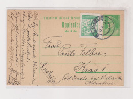 YUGOSLAVIA 1949  LIMBUS SLOVENIA  Postal Stationery To Austria - Cartas & Documentos