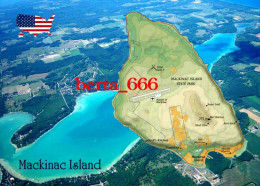 Unisted States Mackinac Island Map New Postcard * Carte Geographique * Landkarte - Altri & Non Classificati