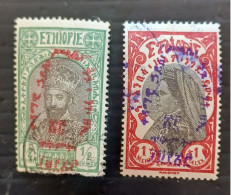 ETIOPIA 1928 INCORONAZIONE DELL IMPERATORE HATE SELASSIE I YVERT N 180C-180D - Etiopia