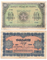 Morocco 10  Francs 1943 P-25 VF - Maroc