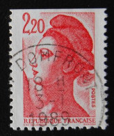 2427 France 1986 République Type Liberté De Gandon 2F20 Rouge Extrait De Carnet De 10 - Used Stamps