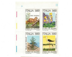 ITALIA REPUBBLICA -  FAUNA DA SALVARE 1985 SERIE COMPLETA NUOVA - Hojas Bloque