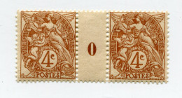 FRANCE N°110 * TYPE BLANC EN PAIRE AVEC MILLESIME 0 ( 1900 ) - Millésime