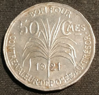 RARE - GUADELOUPE - BON POUR 50 CENTIMES 1921 - KM 45 - Guadeloupe Und Martinique