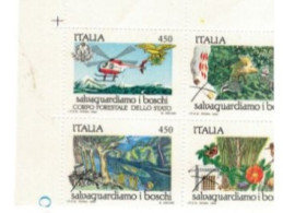 ITALIA REPUBBLICA  -  SALVAGUARDIAMO I BOSCHI 1984 SERIE COMPLETA NUOVA ANGOLO DI FOGLIO - Blocchi & Foglietti