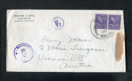 "USA" 1948, Brief Mit "ZENSUR" (Oesterreichische Zensurstelle) Ex Meridien Nach Wien (A1077) - Brieven En Documenten