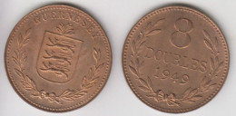 Guernsey Coin 8doubles 1949 Condition Aunc - Guernsey