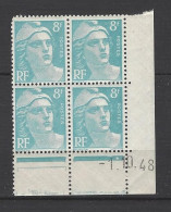 CD 810  FRANCE 1948 COIN DATE 810 :  1 10 48   TYPE MARIANNE DE GANDON UN ROND - 1940-1949