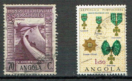 Lot De 2 Timbres ANGOLA 1938 -1967 Oblit. N°YT 273 Et 543 - Angola