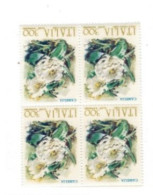 REPUBBLICA 1982 - "FIORI D'ITALIA: CAMELIA  In Quartina - MNH - Hojas Bloque