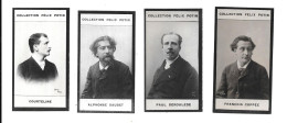 EC63 - CHROMO PHOTOGRAPHIQUE FELIX POTIN - FRANCOIS COPPEE - GEORGES COURTELINE - ALPHONSE DAUSET - PAUL DEROULEDE - Félix Potin