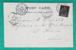 10C TYPE GROUPE GUINEE FRANCAISE CONAKRY CARTE POSTALE FREETOWN SIERRA LEONE AMBULANT MARITIME LOANGO A MARSEILLE 1902 - Covers & Documents