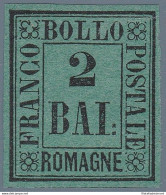 1859 Romagne, Prova Del 2 Baj (P8) EMESSO SENZA GOMMA Certificato Raybaudi - Romagna