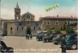 Lazio-tivoli Piazza S.maria Maggiore Veduta Piazza Chiesa S.domenico Entrata Chiesa Fedeli Diverse Auto Epoca Anni 50 - Tivoli