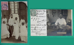 LOT 2 CARTES PHOTO SOUS OFFICIER TIRAILLEURS MALGACHES TANANARIVE MADAGASCAR 1906 POST CARD FRANCE - Covers & Documents