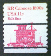 United States, Scott #1905a, Used(o), 1984 Coil, Transportation Series: Caboose Of 1890s, 11¢, Red - Usados