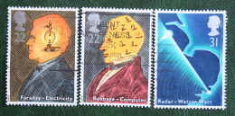 British Scientific Achievem SCIENTISTS Mi 1320-1322 1991 Used Gebruikt Oblitere ENGLAND GRANDE-BRETAGNE GB GREAT BRITAIN - Used Stamps