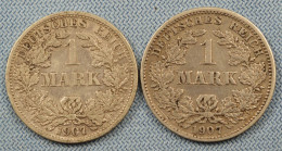 Germany / Deutschland • Lot  2x • 1 Mark • 1907 J – 1907 F • Allemagne • [24-621] - Collections