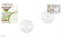 Island Iceland  1967  EXPO '67, Montreal, Atlantic Maps From 1590 (by Sigurdur Stefansson)  Mi 411 FDC - Briefe U. Dokumente