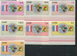 Congo Dem. Republic, (zaire) 1982 French African Conference 7v, Imperforated, Mint NH, Various - Maps - Geografia