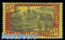 Monaco 1925 3Fr, Stamp Out Of Set, Unused (hinged), Art - Castles & Fortifications - Nuovi