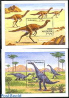 Maldives 1994 Prehistoric Animals 2 S/s, Mint NH, Nature - Prehistoric Animals - Prehistorics