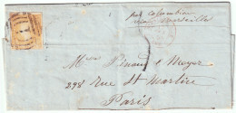 AUSTRALIA / VICTORIA - 1858 SG32a 6d Dull Orange On EL From Melbourne To Paris, France - Lettres & Documents