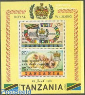 Tanzania 1981 Charles & Diana Wedding S/s, Mint NH, History - Charles & Diana - Flags - Kings & Queens (Royalty) - Familias Reales