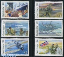Guernsey 2007 Battle For The Falklands 6v, Mint NH, History - Transport - Flags - Militarism - Helicopters - Aircraft .. - Militaria