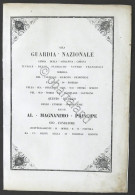 Alla Guardia Nazionale Ricordo Funebri Onorificenze (Carlo Alberto) - 1849 - Otros & Sin Clasificación