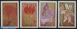 Zambia 1989 Flowers 4v, Mint NH, Nature - Religion - Flowers & Plants - Christmas - Weihnachten