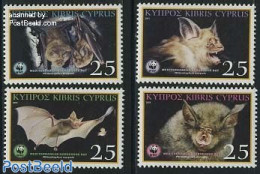 Cyprus 2003 WWF, Bats 4v, Mint NH, Nature - Animals (others & Mixed) - Bats - World Wildlife Fund (WWF) - Neufs