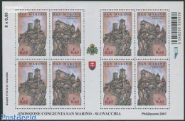 San Marino 2007 Joint Issue Slovakia M/s, Mint NH, Various - Joint Issues - Art - Castles & Fortifications - Ungebraucht
