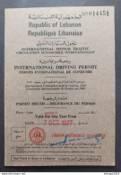 DOCUMENT DRIVER'S LICENSE LEBANON 1977 CANCEL + FISCAL 5 SCANNERS - Libanon