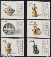 Portugal 1992 Ceramics 6v, Mint NH, Performance Art - Music - Musical Instruments - Art - Art & Antique Objects - Cera.. - Unused Stamps