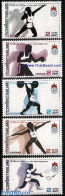 Thailand 1985 South East Asian Games 5v, Mint NH, Sport - Badminton - Sport (other And Mixed) - Tennis - Weightlifting - Bádminton