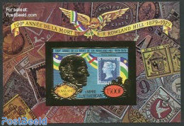 Central Africa 1978 Sir Rowland Hill S/s, Imperforated, Mint NH, Stamps On Stamps - Timbres Sur Timbres